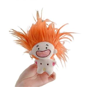 Dr&ocirc;le Douze Constellations Jouets En Peluche D&eacute;sordonn&eacute; Cheveux Explosion Krokmou Coton Poup&eacute;e Jouet Figurine Porte-cl&eacute;s Enfants Orange - Neuf