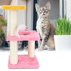 Hjlian Arbre A Chat Pour Animaux De Compagnie, Jouet A Gratter, Cadre D'escalade A Trois Piliers Et Trois Couches - Neuf