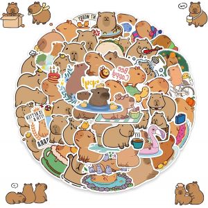 Trahoo-Autocollants De Capybara, 100 Pièces Mignon Capybara Autocollants, Autocollants Pour Enfants, Autocollants De Dessin Animé, Graffiti Decal, Cadeau Pour Enfants Adolescents Étanche Stickers - Neuf