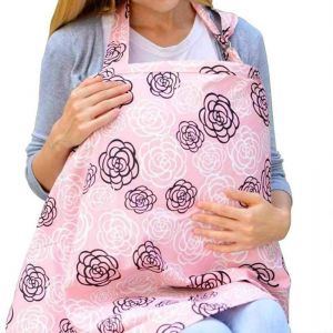 Couverture D'allaitement, Écharpe Avec Poches, Tablier D'allaitement En Coton Respirant, Châle, Housse De Siège Auto Pour Bébé, Couverture D'emmaillotage Pour Bébé, Rose - Neuf