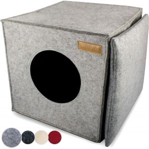 Cat Basket Light Grey I Accessory Kallax Cat I Hiding Cave Cat Sleeping Kennel Cushion Cave Igloo Cat Bed House Indoor Pouf - Neuf