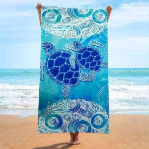 KALANKA-Couverture Absorbante Anti-Sable,Serviette de Plage Tortue Marine,Serviette de Bain sans Sable,Drap de Plage,Séchage Rapide,pour Voyages,Natation,Piscine,Camping,Vacances,180x80cm (Tortue) - Neuf