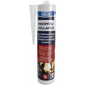 Colle r&eacute;fractaire COLLAFEU 310 ml sp&eacute;cial collage et assemblage de pi&egrave;ces r&eacute;fractaires et fibres isolantes sur insert,po&ecirc;les,chemin&eacute;es fours et chaudi&egrave;res r&eacute;sistante jusqu&iquest;&agrave; 1100&deg;C - Neuf