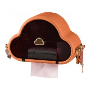 HJLIAN Panier a papier toilette mural sans trou, boite a papier toilette etanche et resistante a l'humidite, porte-papier toilette orange - Neuf