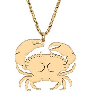 Kal-Collier En Acier Inoxydable Plaqu&eacute; Or 18k Avec Animaux De L'oc&eacute;an Requin Crabe Hippocampe Tortue Dauphin Mignon Pour Femmes Filles Pendentifs Bijoux Pour Cadeaux - Neuf