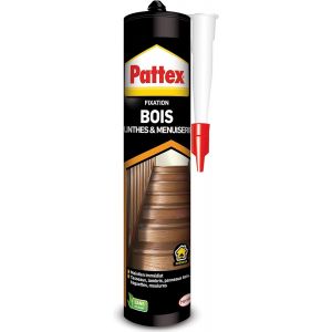 Fixation Bois Plinthes & Menuiserie (cartouche de 380 g)-Colle de fixation d'&eacute;l&eacute;ments de grande longueur en bois-Colle bois blanche pour travaux d'int&eacute;rieur - Neuf