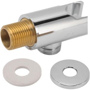 Coude d'alimentation mural rond avec support de douche &agrave; main, support de pommeau de douche rond G1/2 tout en cuivre Installation facile support de pommeau de douche support mural pour salle de bain m - Neuf