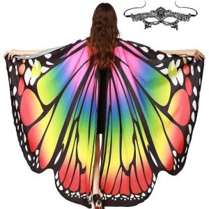 Cape De Costume De Papillon Pour Femme, Ailes Papillon Deguisement, Accessoire De Costume D'halloween (D) - Neuf
