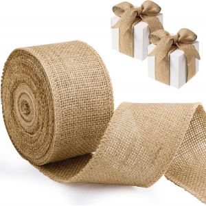 Kal-10 M Toile De Jute 4cm De Large Ruban De Jute Ruban Jute Pour La Décoration De Fête, De Mariage Et D`Ambiance Festive, Décorer Des Vases, Cadeaux Et Chaises - Neuf