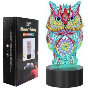 Cadeaux Pour Filles De 6 À 12 Ans, Kit De Bricolage Chouette Diamond Painting Veilleuse Pour Enfants Filles, Bricolage Peinture Par Numéros, Cadeau D'anniversaire, Cadeaux De Noël Pour Filles De 6, 7 - Neuf