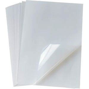 Lot de 25 feuilles de papier autocollant en vinyle translucent imprimable format A4 (21 x 29,7 cm) Semi-Transparent &eacute;tanche pour imprimante &agrave; jet d'encre/laser - Neuf