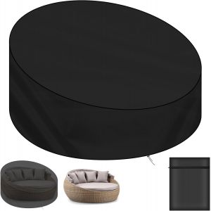 Ulteronixshop-Housse De Protection Canap&eacute;-Lit Rond, 210d Oxford Housse Canape-Lit Exterieur, Housse Imperm&eacute;able Pour Lit De Jardin, Housse De Protection Salon De Jardin, 190 * 90 * 50cm, Anti-Uv/Plui - Neuf