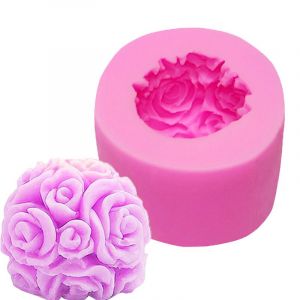 Moule À Sucre En Gel De Silice En Forme De Boule De Rose, Grand Bouquet, Moule À Savon Pour Les Mains, Moule À Gâteau Décoratif - Neuf
