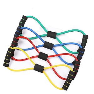 Ensemble De Bandes De Résistance Polyvalentes En Forme De 8 - 3 Niveaux, Latex De Qualité Supérieure, Poignées Confortables, Portable Pour Les Entraînements À Domicile Et En Voyage - Neuf