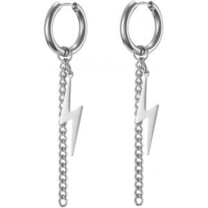 Kal-Boucles D'oreilles Pendantes En Forme D'éclairs Boucles D'oreilles À Crochets Flash Thunder Fashion Bijoux Punk Cadeau De Fête Hip Hop 80s Pour Les Femmes Et Les Hommes - Neuf