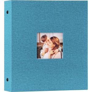 MAA-Albums photos de 17 x 12 cm, album photo en lin à ouverture par le haut, pour 200 photos portrait de 13 x 18 cm, bleu sarcelle - Neuf