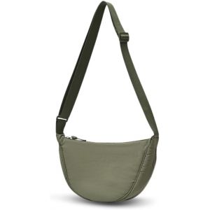 nzqaf-Sac Banane Femme Bandoulière,Crescent Nylon Bag,Crossbody Bag Women,Sac Besace Loisir,Banane Sacoche,Sac Porté épaule,Sac à BandoulièRe Casual,Sac à Main Portable Avec Fermeture éclair - Neuf