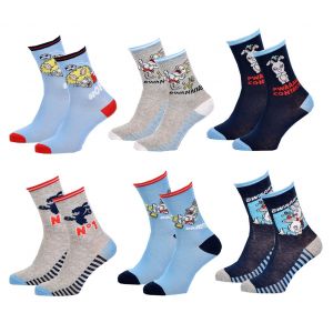 Pack De Chaussettes Enfants Licence Fantaisies-Assortiment Mod&egrave;les Photos Selon Arrivages- Pack De 6 Paires Boys Lapins Cretins 7447 - Neuf