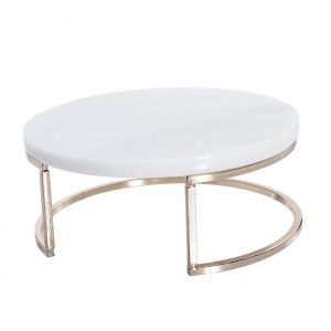 Plateau A Gateau, Presentoir A Gateau En Ceramique, Presentoir A Gateau En Marbre, Assiette A Gateau Sur Support, Blanc - Neuf