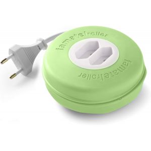 Cheng-Famatel Roller | Enroulable Avec 2 Prises | 3 M&egrave;tres | Avec Mat&eacute;riau En Silicone | Protection Enfant | Haute Flexibilit&eacute; Et R&eacute;sistance | Vert - Neuf