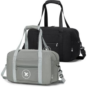 Sac 40x20x25 Ryanair Cabine Bagage à Main Petit Sacs de Sport Imperméable Bay Weekend Femme Homme Sac a Dos Voyage Cabine Avion Portable Maternité pour Travel Gym Danse 2X Sacs Noir Gris - Neuf