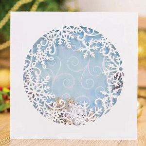 SEPT-Matrices de d¿¿coupe en forme de flocon de neige pour la fabrication de cartes, pochoirs pour scrapbooking, album photo, gaufrage, d¿¿coration pour la fabrication de cartes + broche mignonne - Neuf