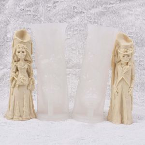 2pcs Moule Silicone R&eacute;sine Epoxy, Bougie Et T&ecirc;te De Mort D'halloween Pour Moulage, D&eacute;coration Cr&acirc;ne - Neuf