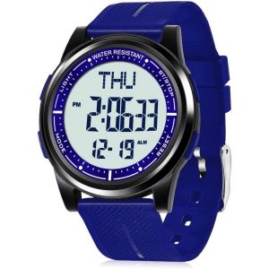 Eryi-Montre Digitale Étanche Hommes Femmes Avec Chronomètre Compte À Rebours Alarme Format 12/24 Heures, Montre Sport Ultra-Léger Avec Affichage Grand Angle - Neuf