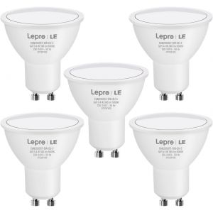 Kal-Ampoule Led Gu10, Blanc Froid 5000k, 4w Equivalent 32w Halogène, 345lm, 100° Larges Faisceaux Spot Led Gu10, Lot De 5 - Neuf