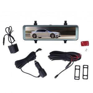 Retroviseur enregistreur de conduite 4K Streaming Media Avant Arriere Double Camera Enregistreur avec Ecran Tactile IPS Surveillance du Stationnement Capteur G - Neuf