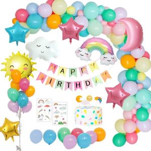 AYUHR-Kit Décoration Anniversaire Wizar 9 Ans, Vaisselle Hary Potte, Ballons Aluminium, Bannière, Nappe, Serviette, Tasse, Assiette, Thème Wizar - Neuf