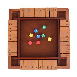 Jeu De D&eacute;s En Bois Shut The Box, Grande Taille, Jeu De Soci&eacute;t&eacute; Amusant Et Interactif Pour Les R&eacute;unions Sociales, Les Bars Et Les Karaok&eacute;s, Design Durable Et &Eacute;ducatif. - Neuf