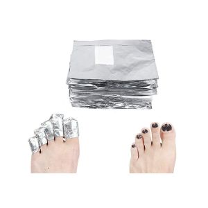 100 lingettes en aluminium pour dissolvant de vernis semi-permanent avec disques de coton - Neuf