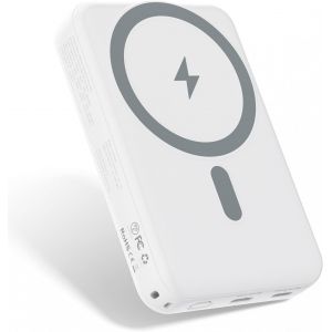 Eryi-Power Bank Pour Magsafe, Chargeur Portable Sans Fil Magnétique De 10000 Mah, Pack De Batterie De Charge Rapide De 20 W Avec Câble Usb-C, Compatible Avec La Série Iphone 16/15/14/13/12 (Blanc) - Neuf