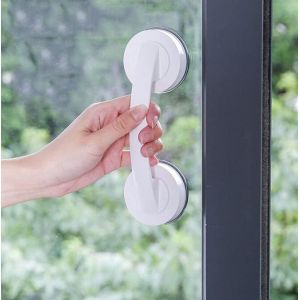 grande porte en verre et poignées de fenêtre, salle de bains portes coulissantes, armoires, pas de trous de poignées, poignées du réfrigérateur, douche, barres d'appui (blanc) - Neuf