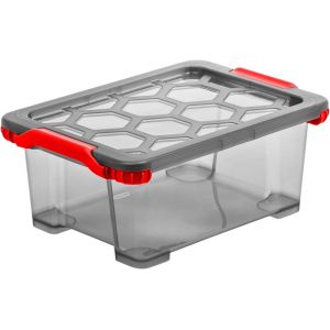 KALANKA-Evo Total Protection Boîte de Stockage 15L avec Couvercle, Plastique (PP) sans BPA, Anthracite/Rouge, 11L (39,3 x 28,3 x 16,0 cm) - Neuf