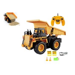 Camion-benne t&eacute;l&eacute;command&eacute; &agrave; 6 canaux avec t&eacute;l&eacute;commande 2,4 GHz et pneus tout-terrain pour enfants de 8 ans et plus - Neuf