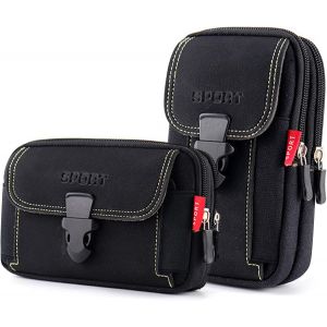 Sac Tactique Ceinture,Sacoche Ceinture Nylon Ceinture Pochette Telephone Portable Pour Cyclisme,Randonn&eacute;e,Alpinisme Course Sports Ext&eacute;rieurs,Pour Les Smartphones Jusqu'&agrave; 6,5 Pouces (2,Noir) - Neuf