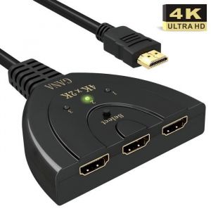 HDMI Switch 4k | 3-Port HDMI Splitter Cable | Hdmi C&acirc;ble Commutateur Prend 4K - Neuf