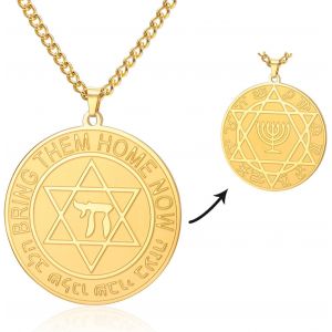 Trahoo-Collier Étoile De David Avec Pendentif Étoile Juive Hébraïque Chai Hanukah Menorah 12 Constellations Amulette Bijoux Juifs Pour Homme Et Femme - Neuf