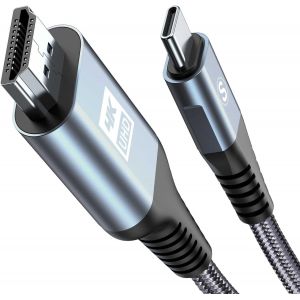 TIANYI-Cable HDMI USB C 6M, Adaptateur USB Type C vers HDMI 4K UHD(Compatible Thunderbolt 3/4) pour iPhone 15/16 Pro, pour MacBook/iPad Pro/Air, Samsung Galaxy S25 S24 S23 au S8/Surface/XPS etc. - Neuf