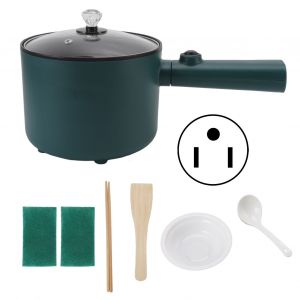 HJLIAN Marmite electrique 1,8 L antiadhesive de qualite alimentaire, 2 modes de temperature, 6 fonctions, longue poignee, pour la cuisine a domicile, prise americaine 110 V - Neuf