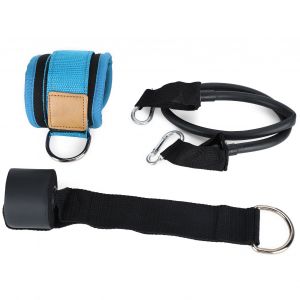 Bandes Elastiques De Fitness Pour Les Cours D'education Physique Et L'entrainement Des Jambes Avec Boucle A Anneau De Cheville, Bleu - Neuf
