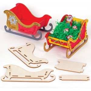 KALANKA-Kits de traîneau en Bois (Paquet de 5) - Loisirs créatifs de Noël pour Enfants, AT286 - Neuf