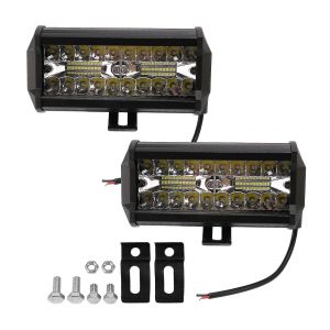 Lot de 2 barres lumineuses de travail à LED 7 pouces 800 W, projecteurs antibrouillard pour SUV tout-terrain, conduite en extérieur - Neuf