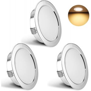 YindaLux Set de 3 Spot LED Encastrable 230V 3W 3000K Blanc Chaud, 15mm Extra Plat Spots de Plafond 300LM Découpe du Plafond 55-58mm, IP44 Spot Salle de Bain, Blanc - Neuf