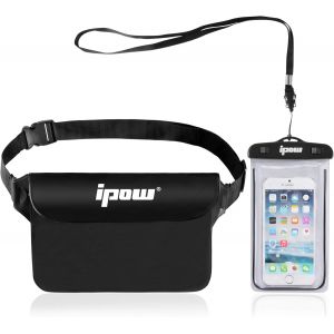 Kalanka-2pcs Pochette &Eacute;tanche &Agrave; Ceinture Certifi&eacute;e Ipx8 Sangle Ajustable 3 Zipper Plastique Housse &Agrave; Ceinture/Etui Imperm&eacute;able/Sac Pour Nautique,P&ecirc;che,Kayak,Baignade,Protection T&eacute;l&eacute;phone/Argents/Cart - Neuf