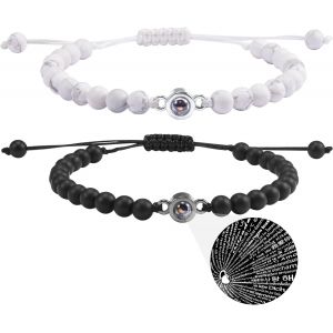 Eryi-Bracelet Couple Symbole Coeur Acier Inoxydable Tissé À La Main Couple Bracelet Yin Yang Bracelet Illimité Pour Petit Ami Petite Amie Mari Femme Lui Elle Valentine Cadeau - Neuf