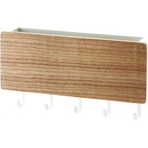 Porte-clés en Bois Organisateur de Courrier sans Perçage Porte-clés Mural 5 Crochets Organisateur de Courrier pour Décoration Murale Convient pour Porte D'entrée Décoration de la - Neuf