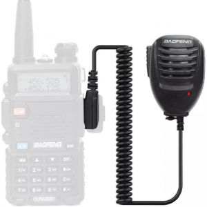 Microphone Haut-Parleur Pour Talkie-Walkie,Compatible Avec Baofeng Uv-5R Bf-888S Uv-82 Uv-S9 Bf-F8Hp Uv-10R Uv-11R Bf-H6 Gt-3 Gm-15Pro,Led Rouge - Neuf